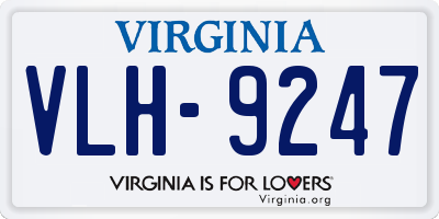 VA license plate VLH9247