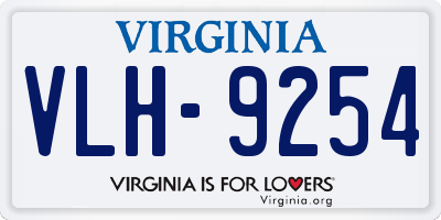VA license plate VLH9254
