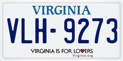 VA license plate VLH9273
