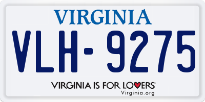 VA license plate VLH9275