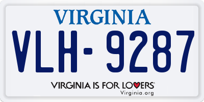 VA license plate VLH9287