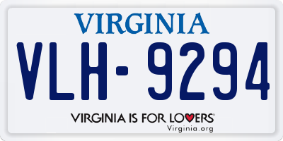VA license plate VLH9294