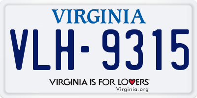 VA license plate VLH9315