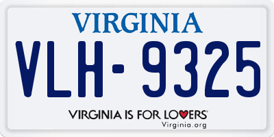 VA license plate VLH9325
