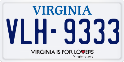 VA license plate VLH9333
