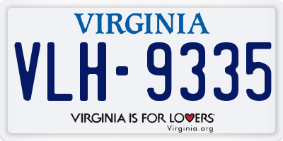 VA license plate VLH9335
