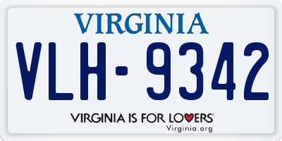 VA license plate VLH9342