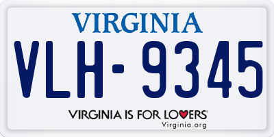 VA license plate VLH9345