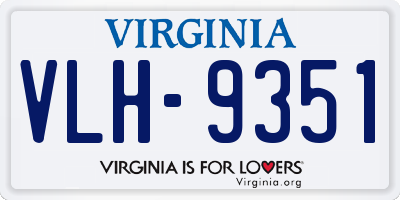 VA license plate VLH9351