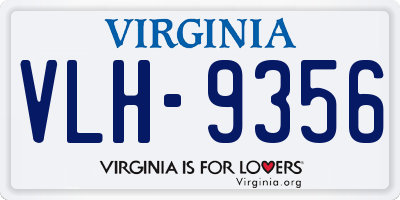 VA license plate VLH9356