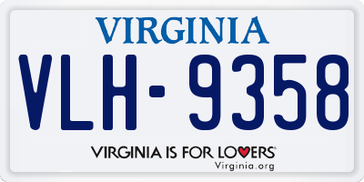 VA license plate VLH9358