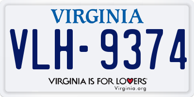 VA license plate VLH9374