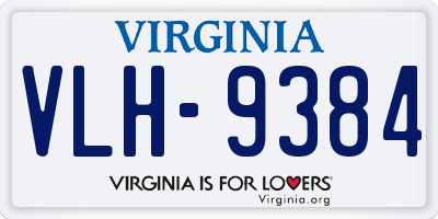 VA license plate VLH9384
