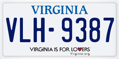 VA license plate VLH9387
