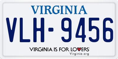 VA license plate VLH9456