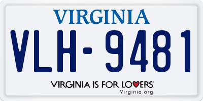 VA license plate VLH9481