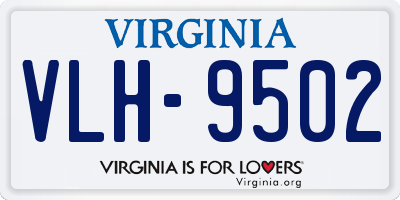 VA license plate VLH9502