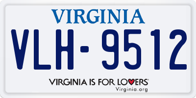 VA license plate VLH9512