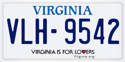 VA license plate VLH9542