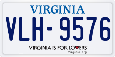 VA license plate VLH9576