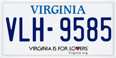 VA license plate VLH9585