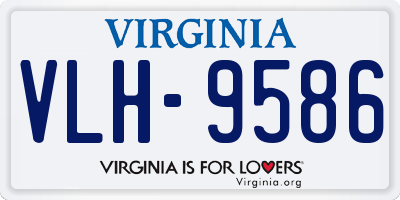 VA license plate VLH9586