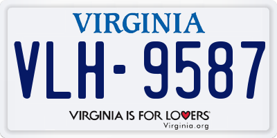 VA license plate VLH9587