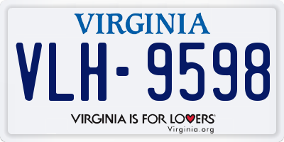 VA license plate VLH9598