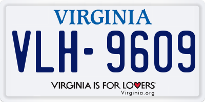 VA license plate VLH9609