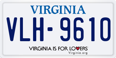VA license plate VLH9610