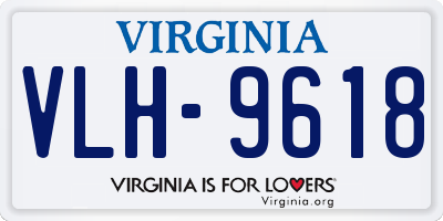 VA license plate VLH9618