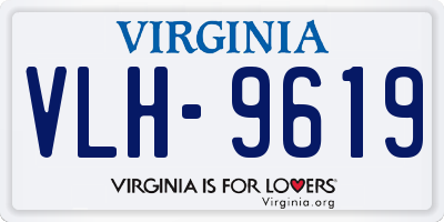 VA license plate VLH9619