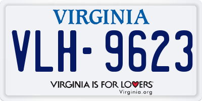 VA license plate VLH9623