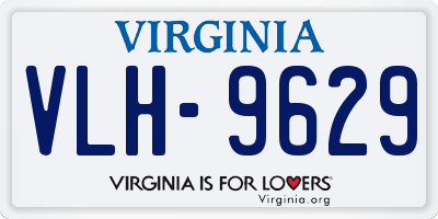 VA license plate VLH9629