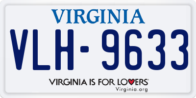 VA license plate VLH9633