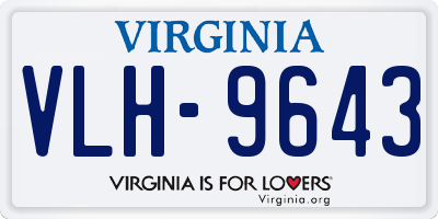 VA license plate VLH9643
