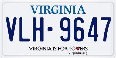 VA license plate VLH9647