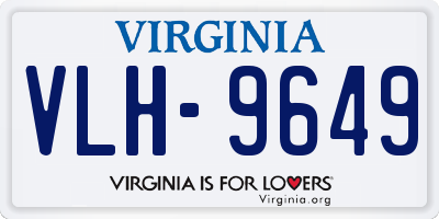 VA license plate VLH9649