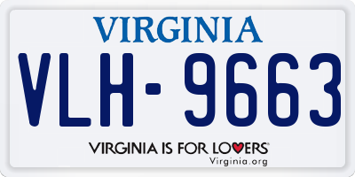 VA license plate VLH9663