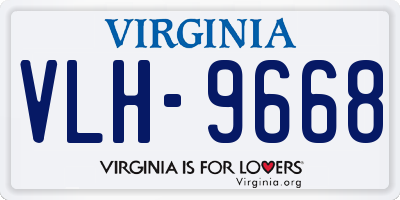 VA license plate VLH9668