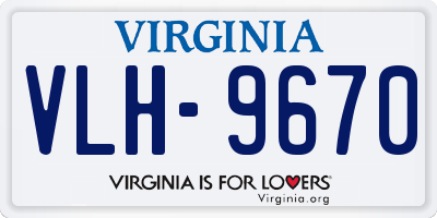 VA license plate VLH9670