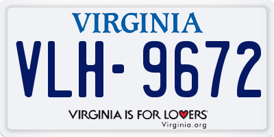 VA license plate VLH9672
