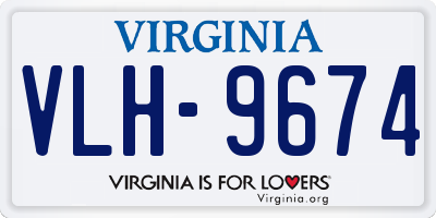 VA license plate VLH9674