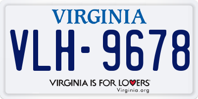 VA license plate VLH9678