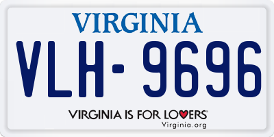 VA license plate VLH9696