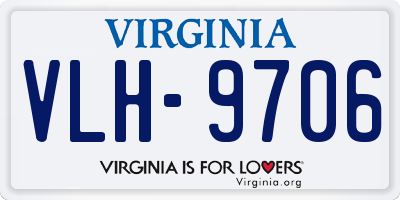 VA license plate VLH9706