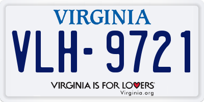 VA license plate VLH9721