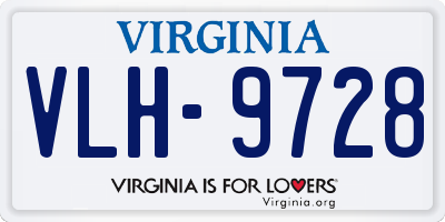 VA license plate VLH9728