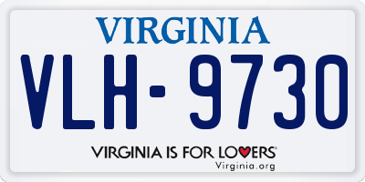 VA license plate VLH9730
