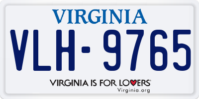 VA license plate VLH9765